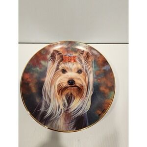 Danbury Mint Yorkie Pals Sweet Eyes  Collectible Plate  A4233